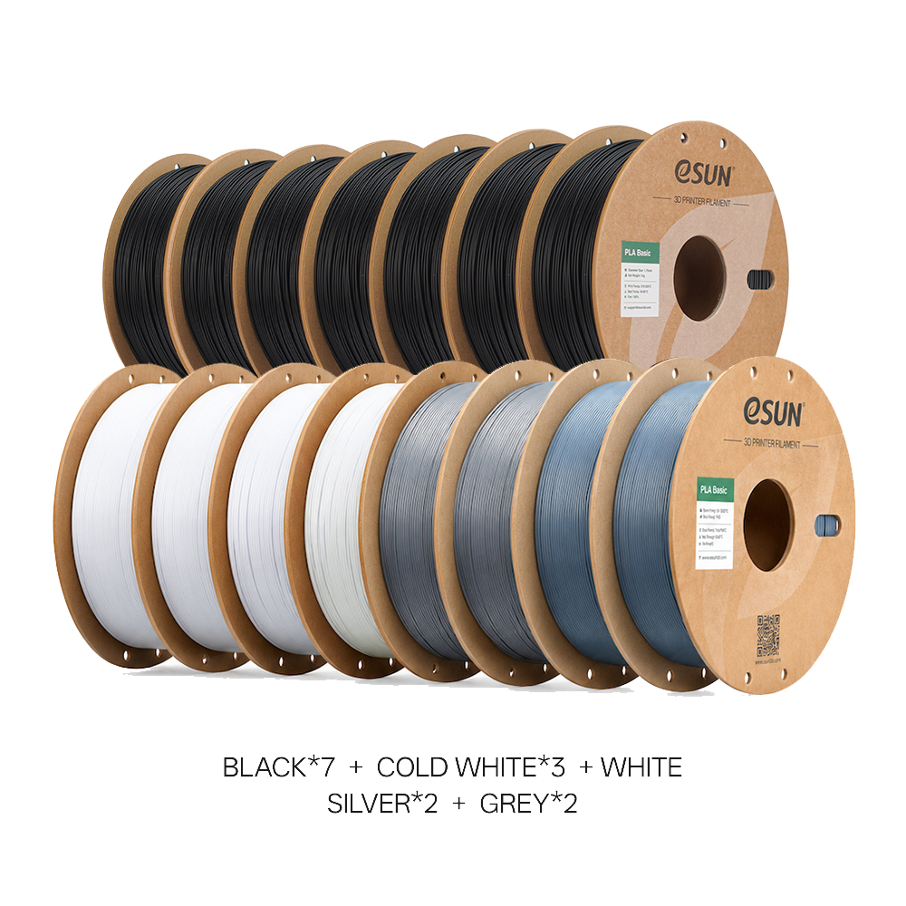 7rolls Black+3rolls cold white+1 roll white+2rolls grey+2rolls silver