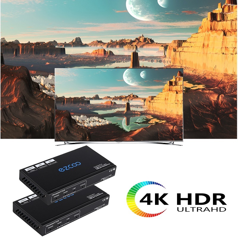 4k60 HDMI ARC Extender, 18G/bps HDBaseT Extender . IR+POE+ SPDIF Audio Breakout