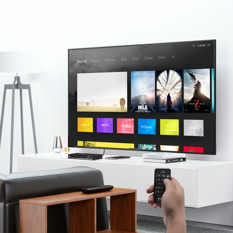 4K60 HDMI Matrix 4 IN 2 OUT, Dolby vision HDR , scaling output, SPDIF breakout,up to 18G/bps