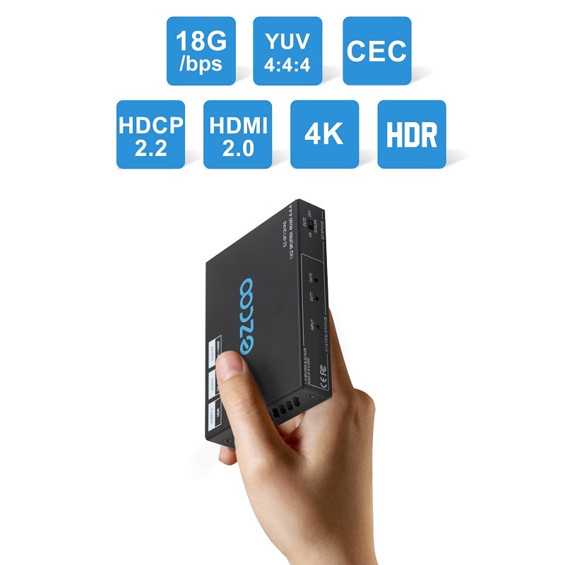 4K60 HDMI Splitter 1 IN 2 OUT,Dolby Vision , Scaling out, Optical Audio Breakout, CEC on out1