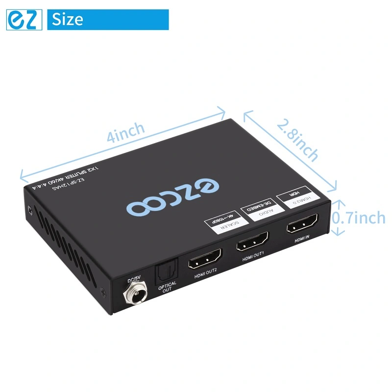 4K60 HDMI Splitter 1 IN 2 OUT,Dolby Vision , Scaling out, Optical Audio Breakout, CEC on out1