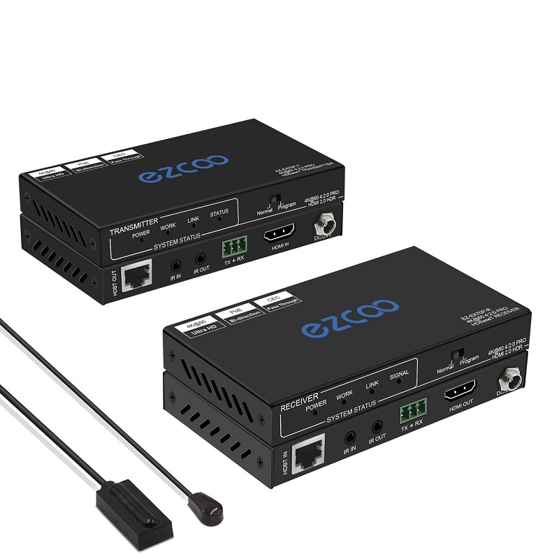 4K60 HDMI Extender, HDBaseT extender RS232+IR+POE pass through,