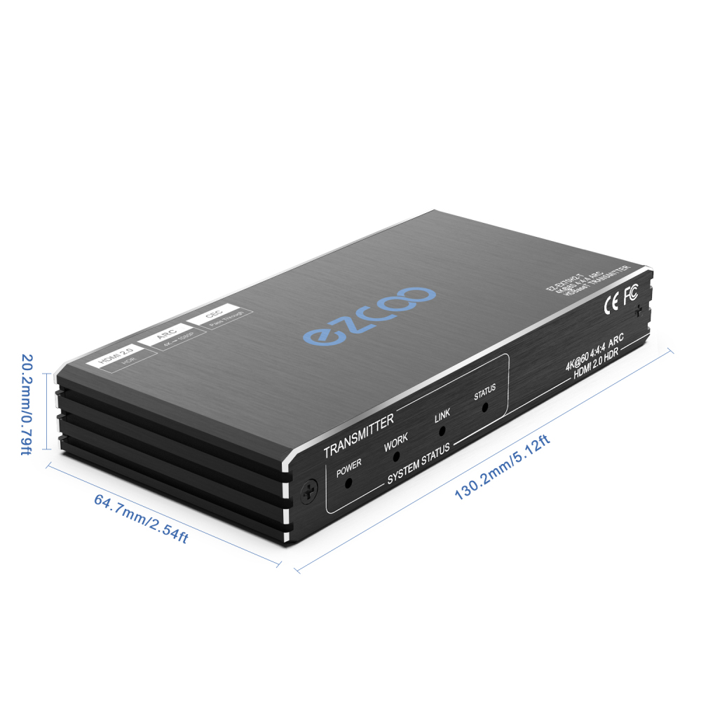 4k60 HDMI ARC Extender, 18G/bps HDBaseT Extender . IR+POE+ SPDIF Audio Breakout