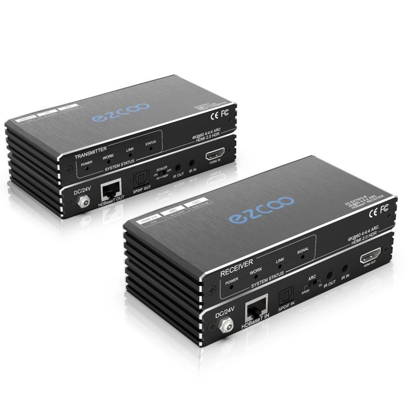 4k60 HDMI ARC Extender, 18G/bps HDBaseT Extender . IR+POE+ SPDIF Audio Breakout