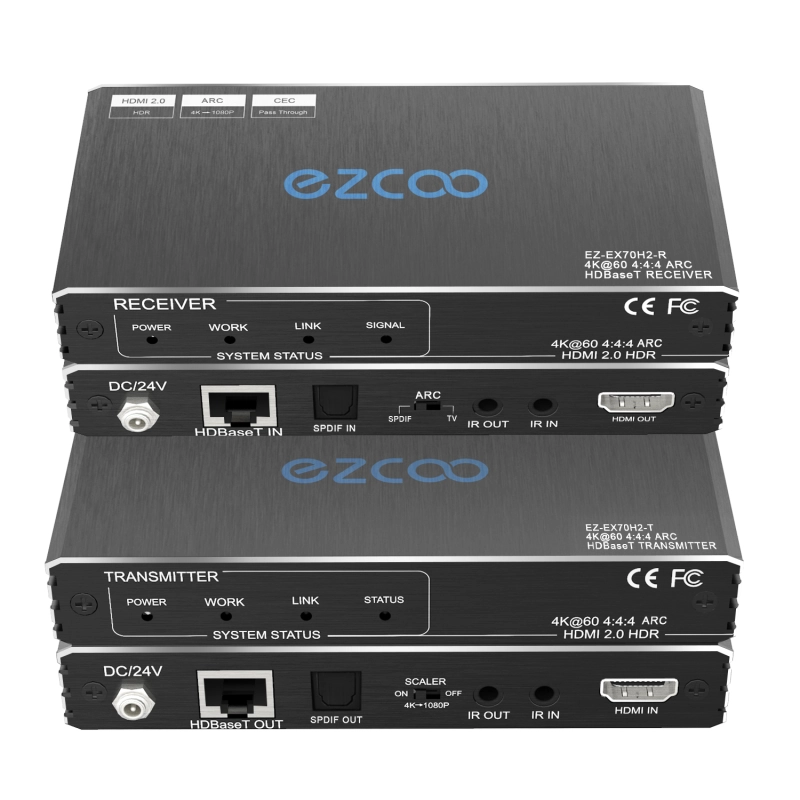 4k60 HDMI ARC Extender, 18G/bps HDBaseT Extender . IR+POE+ SPDIF Audio Breakout