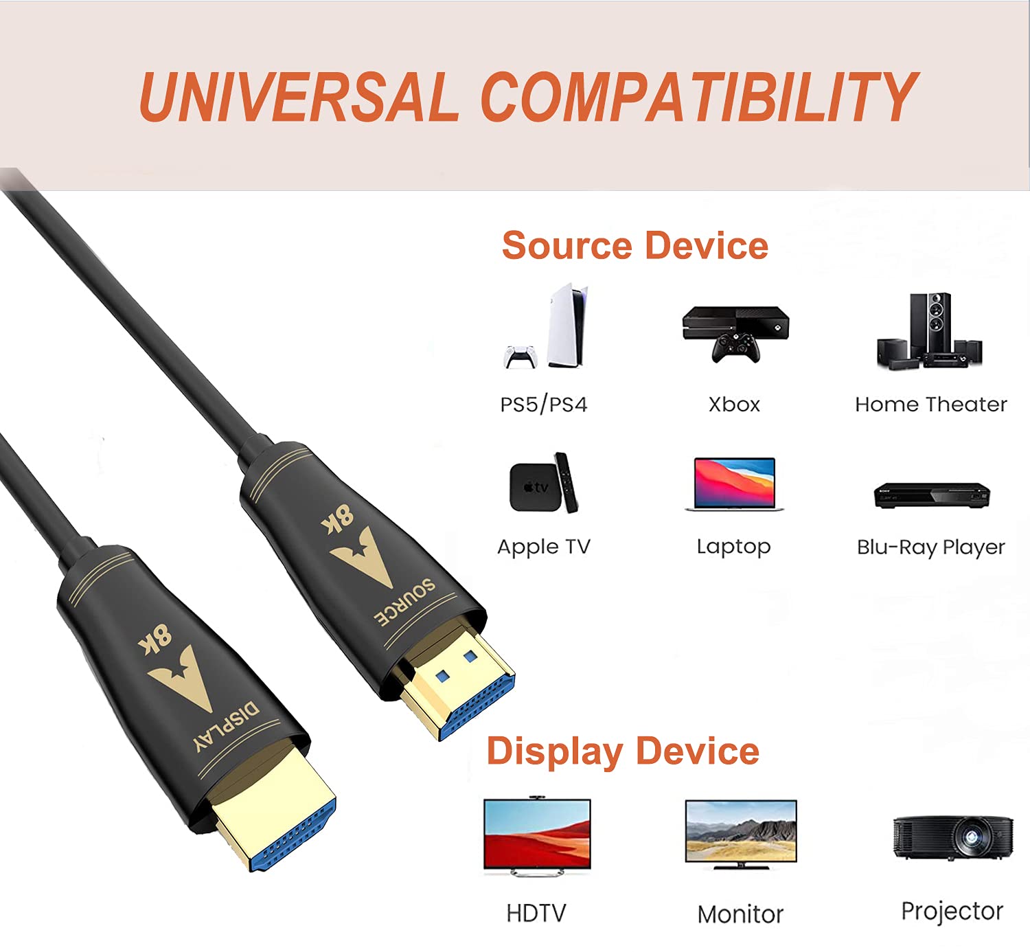 EZCOO Fiber Optic HDMI Cable - Best 8K HDMI Switch