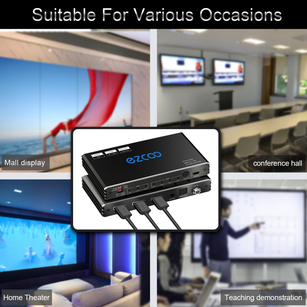 4K60 HDMI Splitter 1 IN 2 OUT,Dolby Vision , Scaling out, Optical Audio Breakout，EDID management