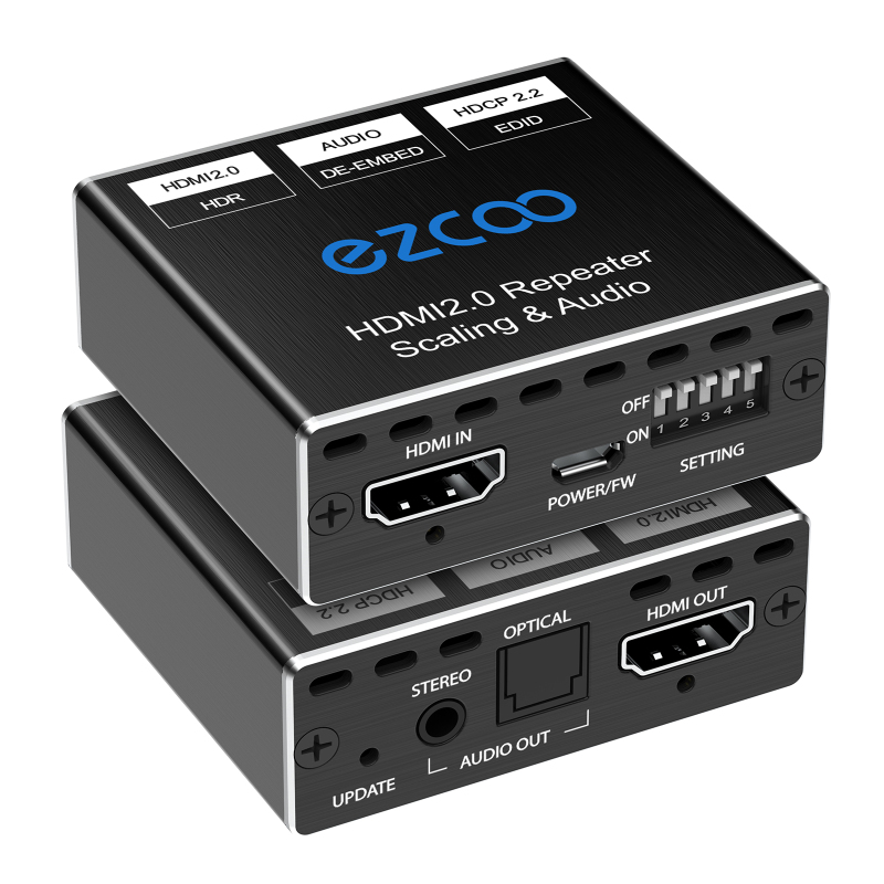 EZCOO 4K60 HDMI Audio Extractor with scaler and EDID setting