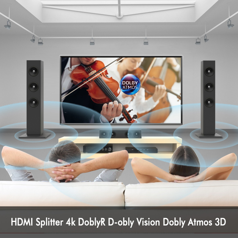 4K60 HDMI Splitter 1 IN 4 OUT,4k Dolby Vision HDR, Scaling output