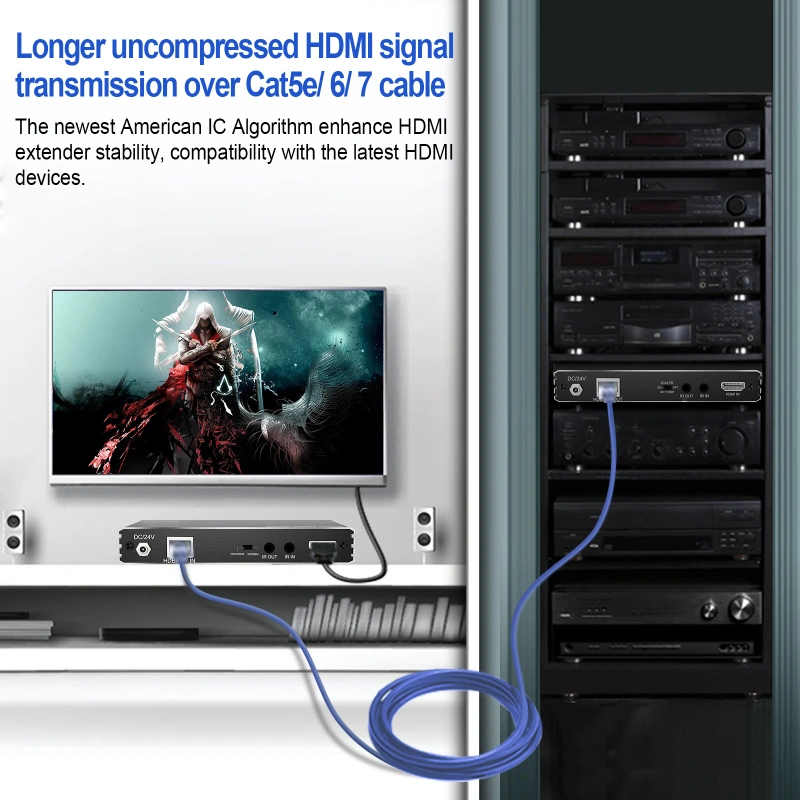 4K60 HDMI Extender, 18G/bps HDBaseT extender, IR+POE pass through