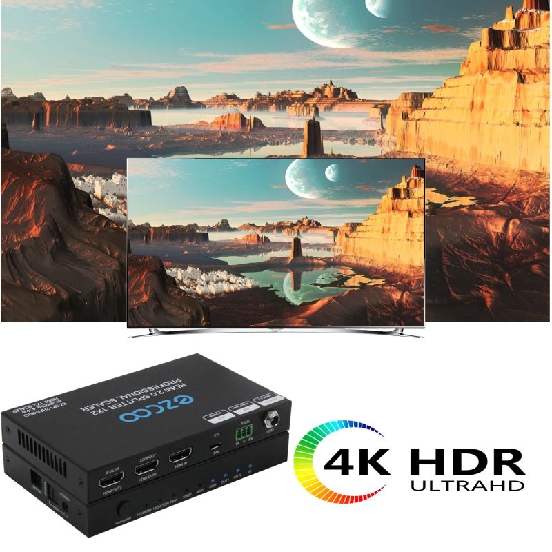 HDMI Splitter 1X2 with professional Scaler multiple resolutions