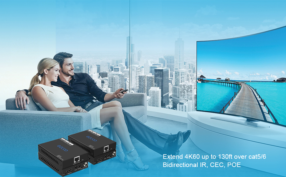 4K60 HDMI Extender HDBaseT extender  IR+POE pass through