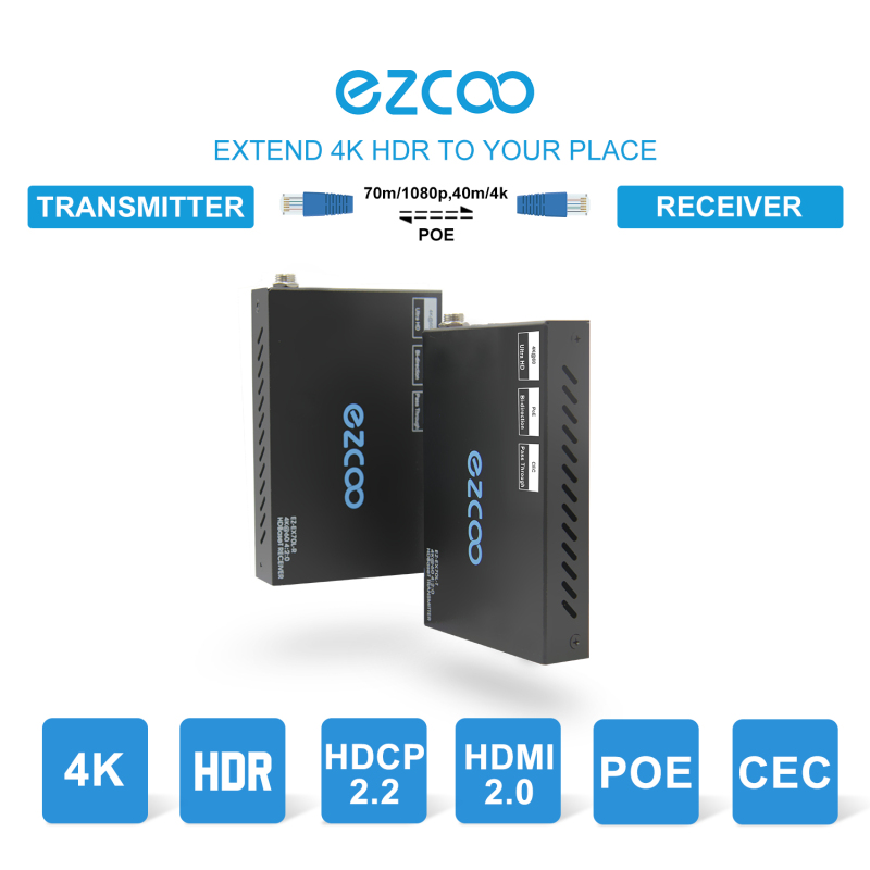 4K60 HDMI Extender HDBaseT extender  IR+POE pass through