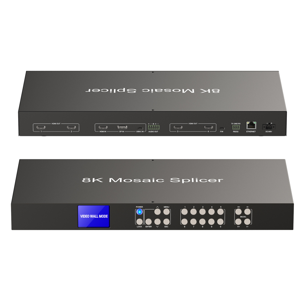 8K Video Wall Splicer Mosaic Processor | 8K60 Multi-Input Controller