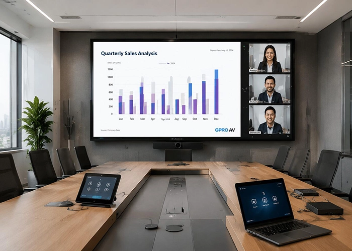 HDMI video wall processor for conference room displays