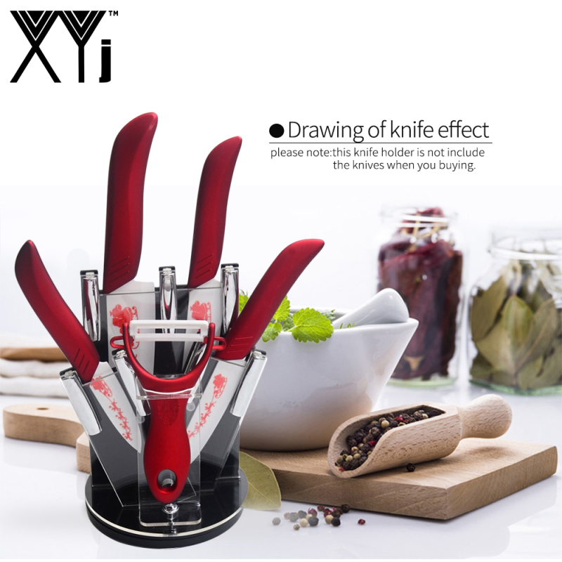 XYj Knife Holders 360 Degree Free Rotation Kitchen Knife Block Universal Ceramic Knife Storage Stand Holder Kitchen Dining Gift