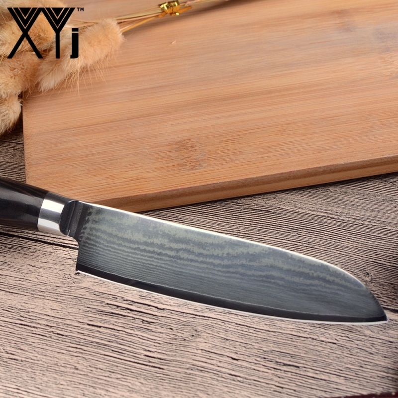 XYj Kitchen Knife Damascus Knives VG10 Core 3 Pcs Set Color Wood Handle Japanese Damascus Steel Kitchen Tools