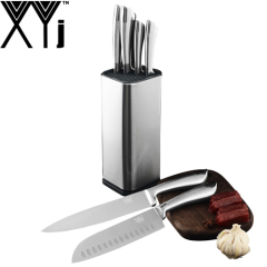 XYj Kitchen Block Set-6 PCS Stainless Steel Cutlery Knives Paring Utility Santoku Chef Slicing Knife Combo