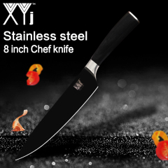 XYj 7Cr17 High Carbon Stainless Steel Professional Chef Knife Black