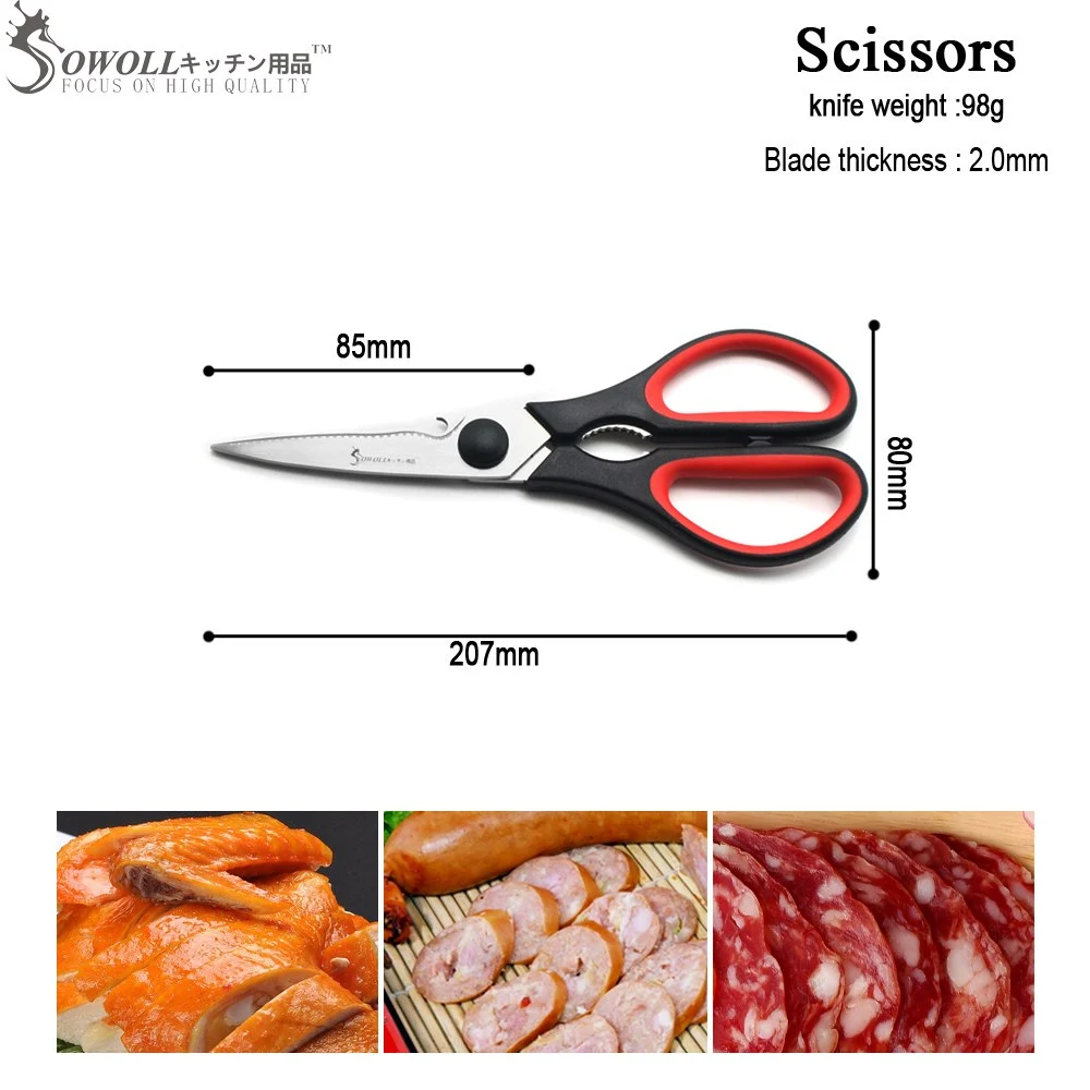 Sowoll Professional Kitchen Scissors Poultry Cleaver Cutter