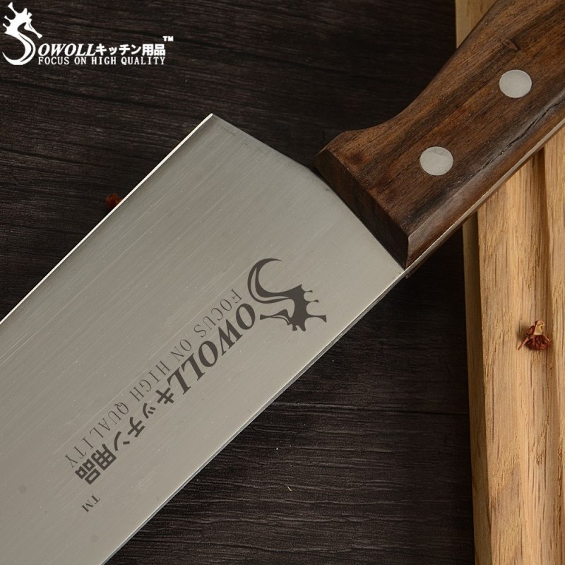 Sowoll 6-12 Inch Extra Large Chef Knife Kitchen Knife Set High Carbon Steel With Sandalwood Handle