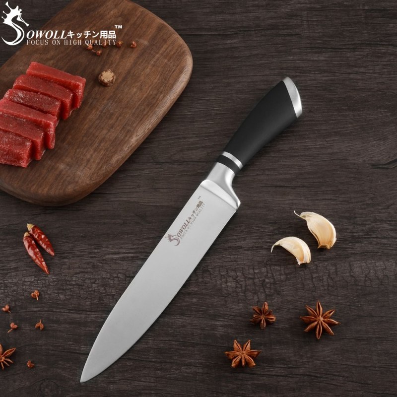 Sowoll Best Stainless Steel Knife Set 3Cr13mov Chef Knives Japan Slicing Santoku Utility Paring Bread Knife Kitchen Cutlery Gift