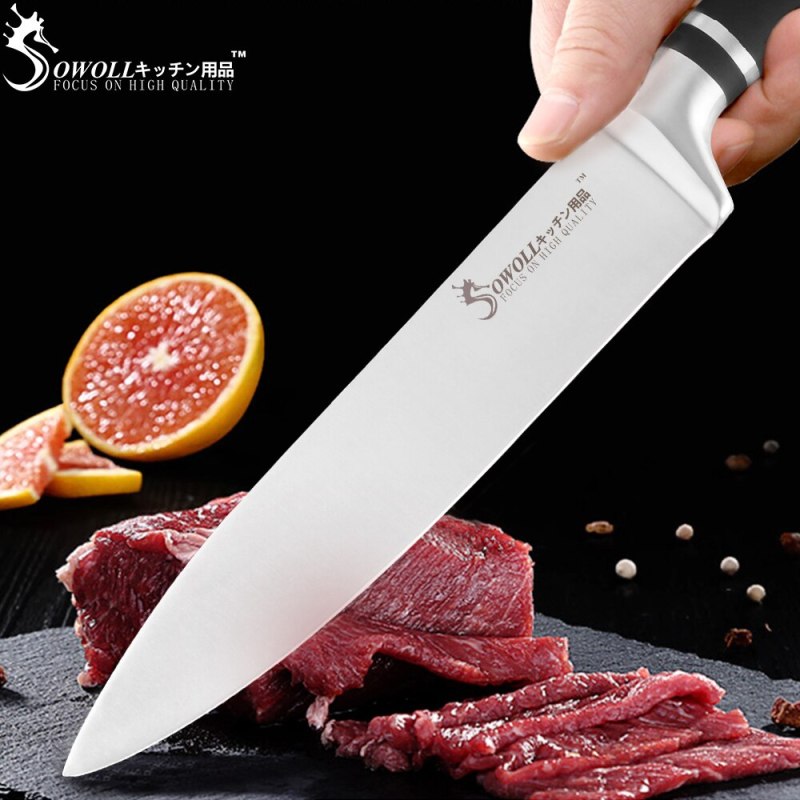 Sowoll Best Stainless Steel Knife Set 3Cr13mov Chef Knives Japan Slicing Santoku Utility Paring Bread Knife Kitchen Cutlery Gift