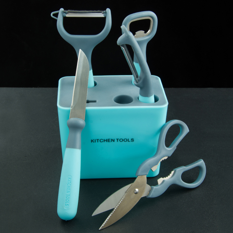 Professional Stainless Steel Kitchen Gadgets Tools Kitchen Accessories Utensil Set Pp Anti-rust Super Sharp Fruit Knife Peeler Scissor Bottle Opener