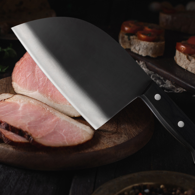 XYJ Full Tang Serbian Knife Stainless Steel Butcher Chef Knife Kitchen Chopping Knife Cleaver for Meat Fish Vegetable