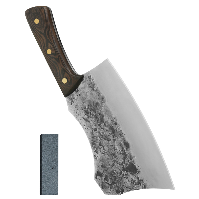 XYJ Full Tang Serbian Chef Knives 7 Inch Forging Kitchen Knife With Mini Whetstone For Outdoor Camping BBQ