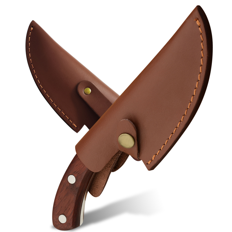 XYJ Knife Sheath for 5.5 inch Meat Cleaver Soft Leather Sheath with Belt Loop Good for Protect Fixed Blade &amp; Carry Out