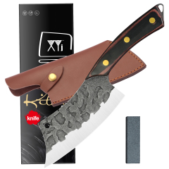 XYJ Full Tang Tactical Kitchen Knife Fixed Blade Stainless Steel Vegetable Chef Knives With Sheath&Whetstone