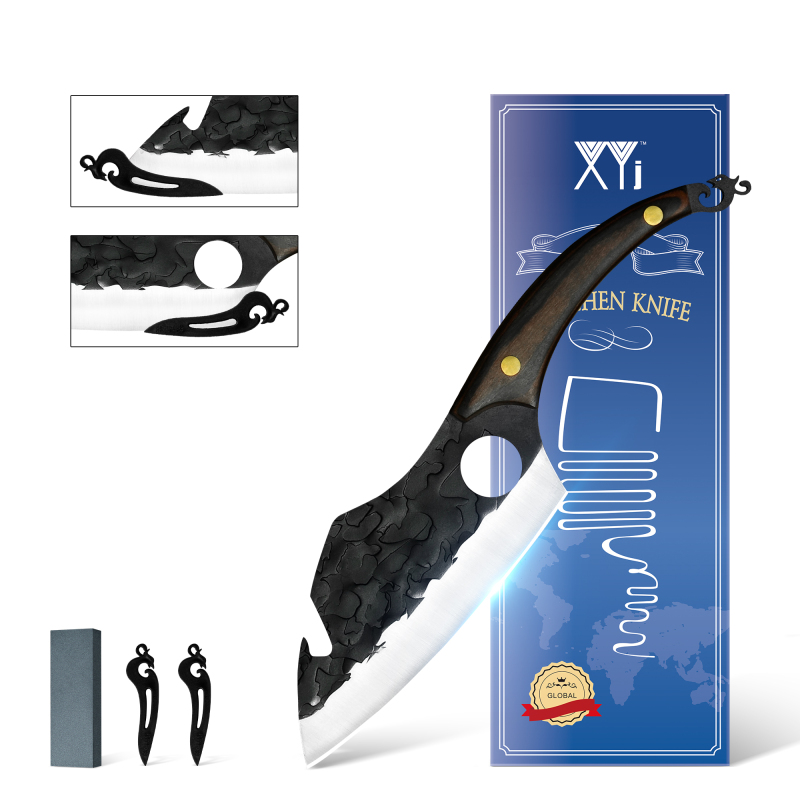 Xyj 6.5 Inch Full Tang Stainless Steel Chef Boning Knife With Bottle Opener - Razor Sharp Meat Fish Vegetables Filleting Breaking Brisket Trimming Kni