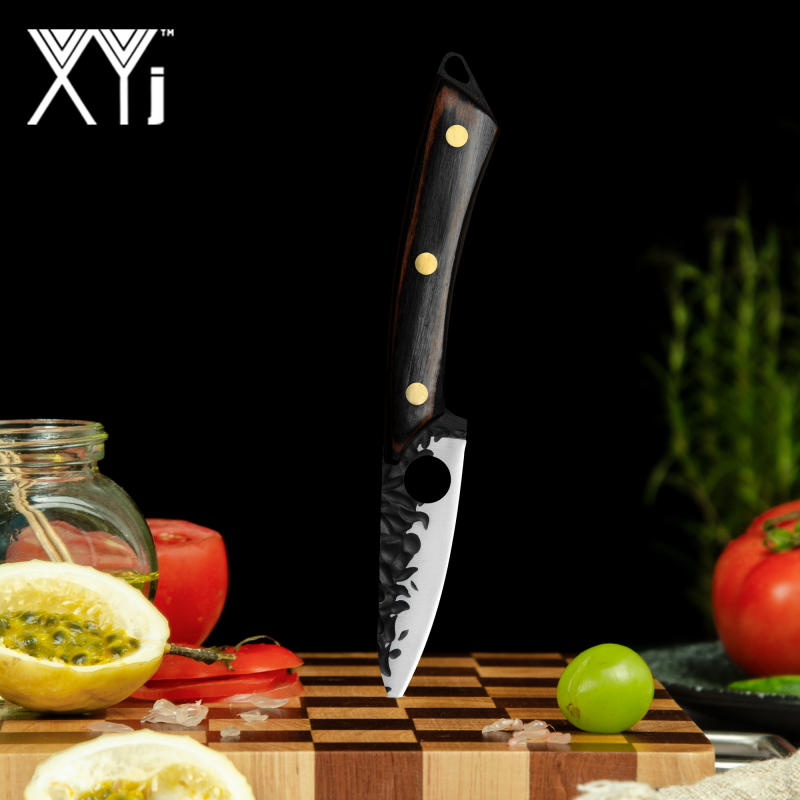 XYJ 3.5 Inch Paring Knife With Whetstone - Sharp Full Tang Stainless Steel Fruit Knives Wood Handle Small Peeling Knife