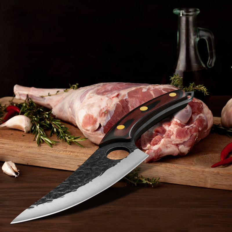 XYJ Full Tang 6 Inch Outdoor Knife Stainless Steel Slicing Skinning Boning Knives Hammer Crafted Blade