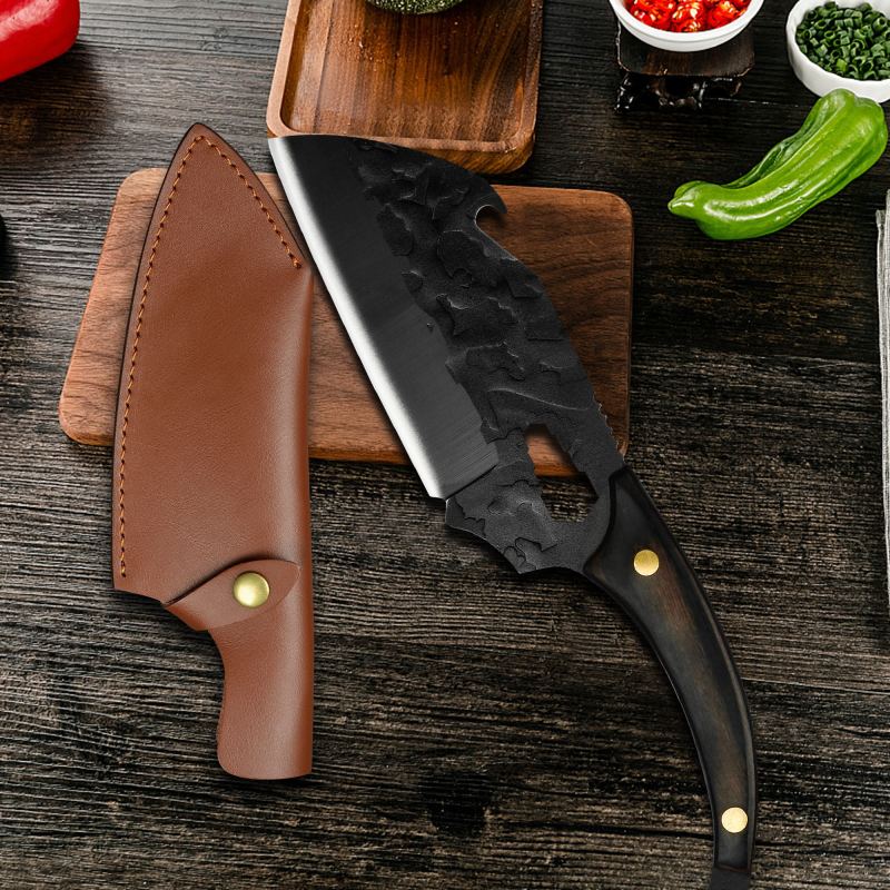 XYJ Full Tang 6.5-inch Camp Kitchen Knife Stainless Steel Chef Knives Multi-tools Opener With Knife Sleeves Pocket Knives Whetstone