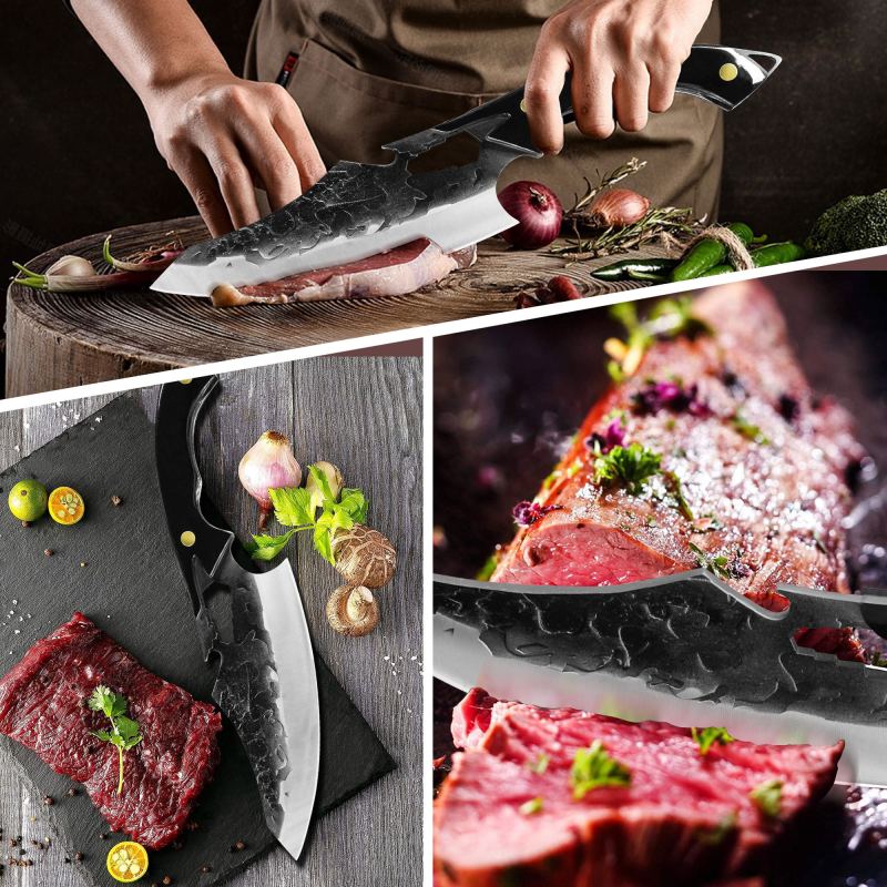 XYJ Full Tang 6.5 Inch Outdoor Slicing Knife With Whetstone Stainless Steel Asian Chef Knives Vegetable Cooking Knives