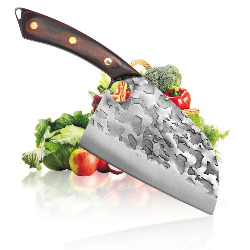XYJ 7 Inch Full Tang Stainless Steel Chopping Knife Extra Large Powerful Asian Butcher Cleaver Kitchen Knives For Kitchen Restaurant Outdoor Camping