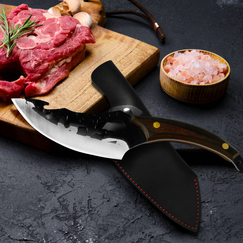 XYJ Full Tang 6.5 Inch Slice Knife Come With Sleeves Grindstone Mini Knife Stainless Steel Outdoor Cooking Knives