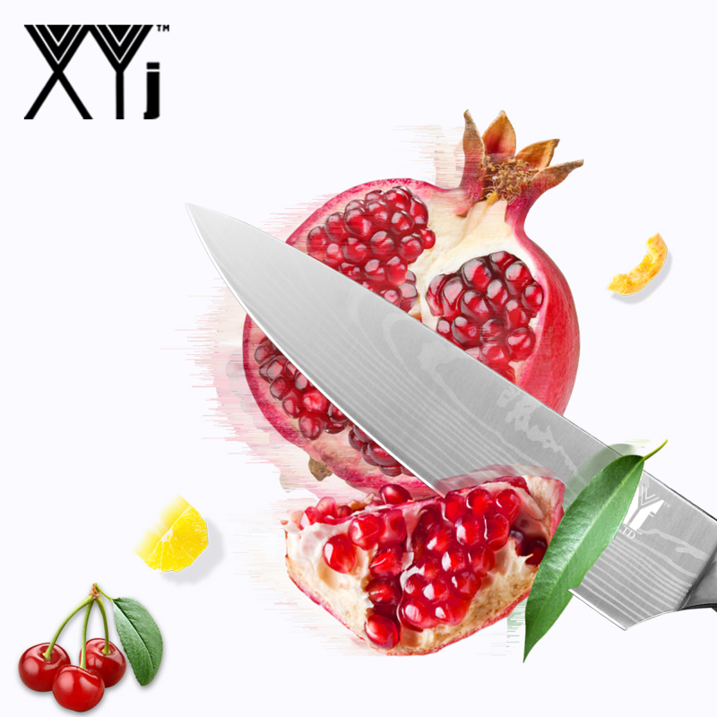 XYJ Kitchen Knife Block Sets 7pcs Stainless Steel Chef Knife Canvas Knife Bag Drawer Knife Holders Cooking Knife