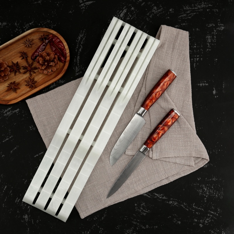 XYJ 2pc/set Drawer Kitchen Knife Block Plastic Knives Organizer Shelf For Storing 7 Knives Portable Knife Holders