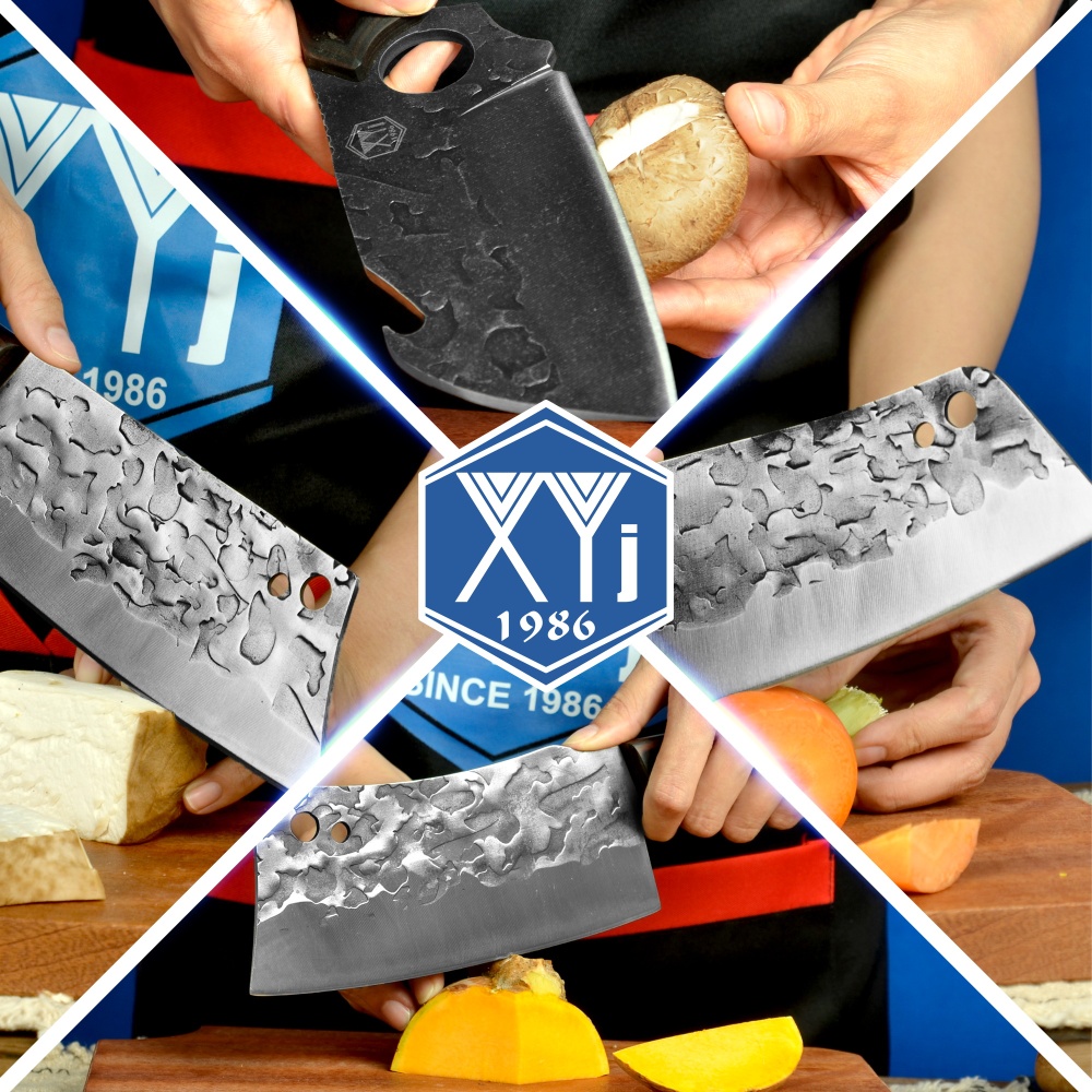 XYj 6pcs Camping Kitchen Knife Set With Roll Bag Scissors High Carbon Steel Serbian Chef Knife Vegetable Slice Cooking Butcher