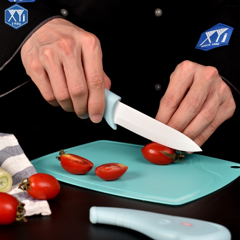 XYJ Chef Cake Knives Set With Paring Knife Ceramic Utility Knives Chopping Board Fruit Fork Serrated Pizza Bread Baking Knife