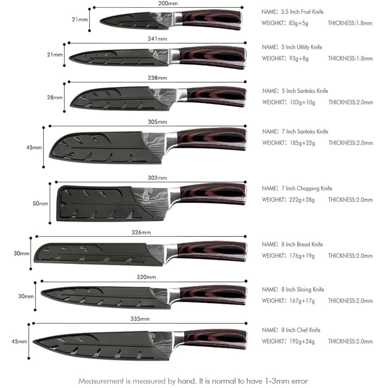 FULLHI Knife Set, 14pcs Japanese Knife Set, Premium German Stainless Steel Kitchen Knife Set