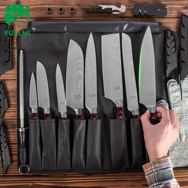 FULLHI Knife Set, 14pcs Japanese Knife Set, Premium German Stainless Steel Kitchen Knife Set