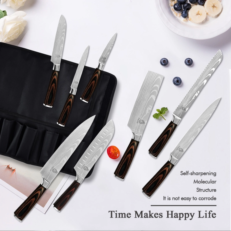Fullhi 14PCS Japanese Knife Set Professional Kitchen Knife Block Set