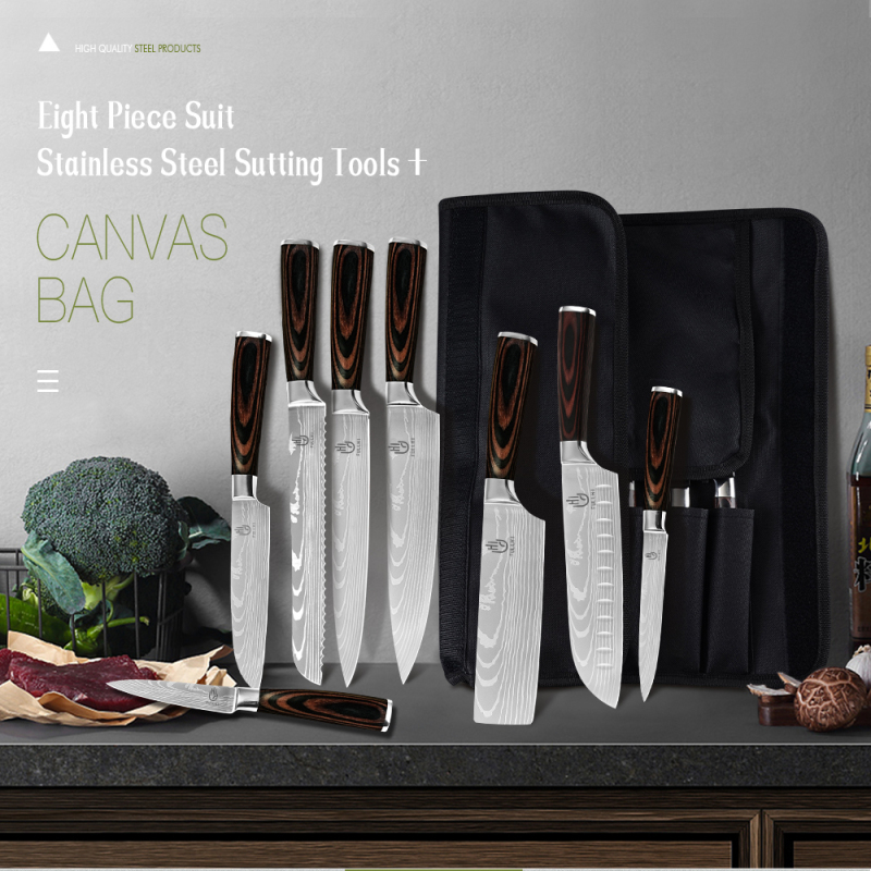 FULLHI Knife Set, 14pcs Japanese Knife Set, Premium German Stainless Steel Kitchen Knife Set