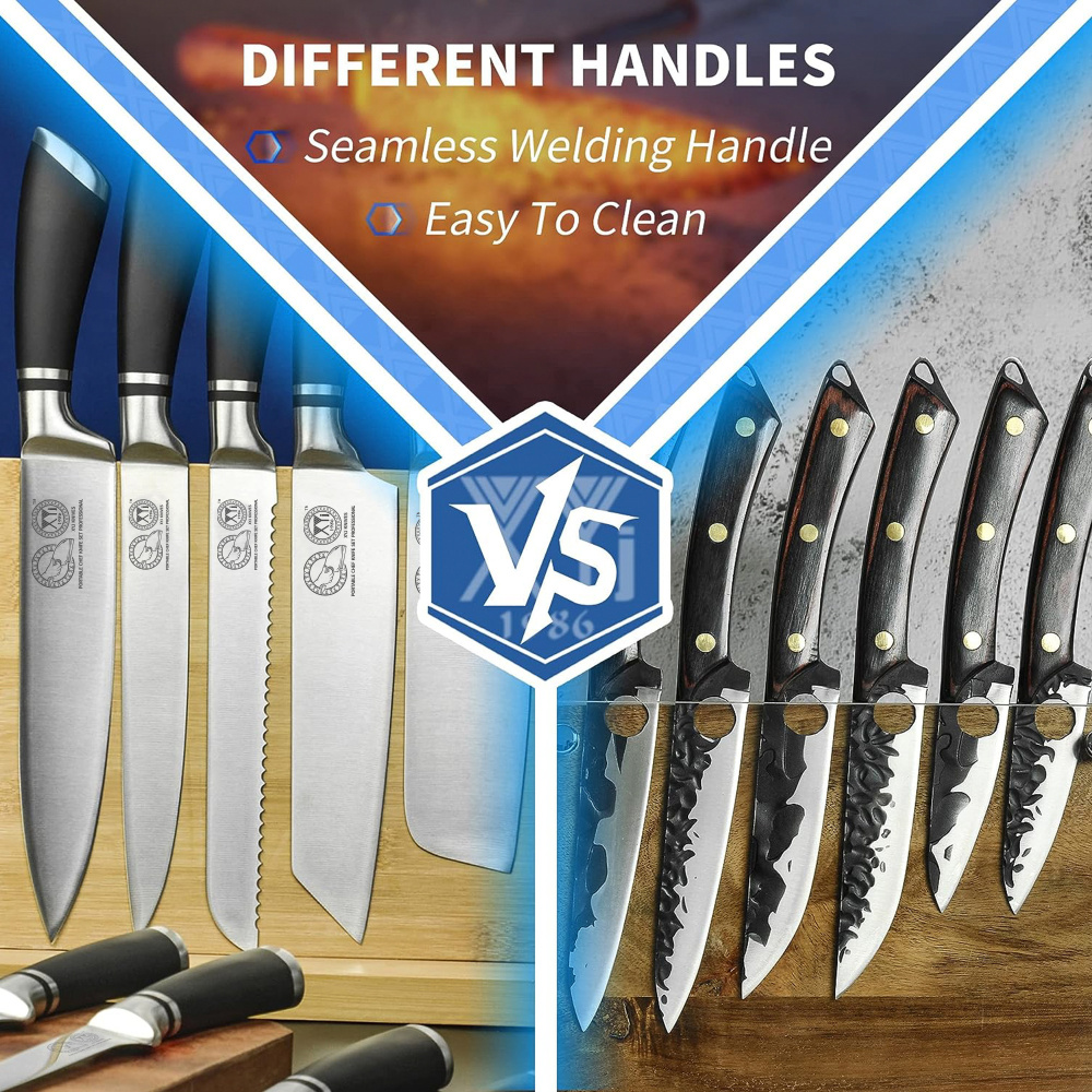 XYJ Knives,Professional Knife Sets for Master Chefs, Best Chef Knife Set with Bag,Meat Cleaver Butcher for Camping