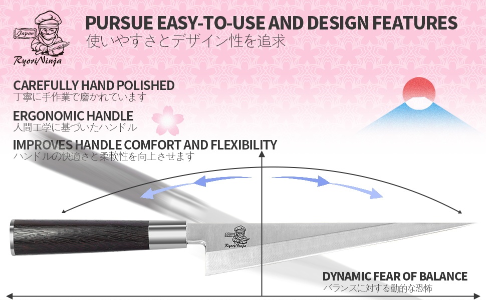 RyoriNinja Dexter Deba Knife Japanese Steel Kitchen Chef Knife, Professional stainless Steel Fish Fillet Knife for cooking with Gift Box for Men and Women