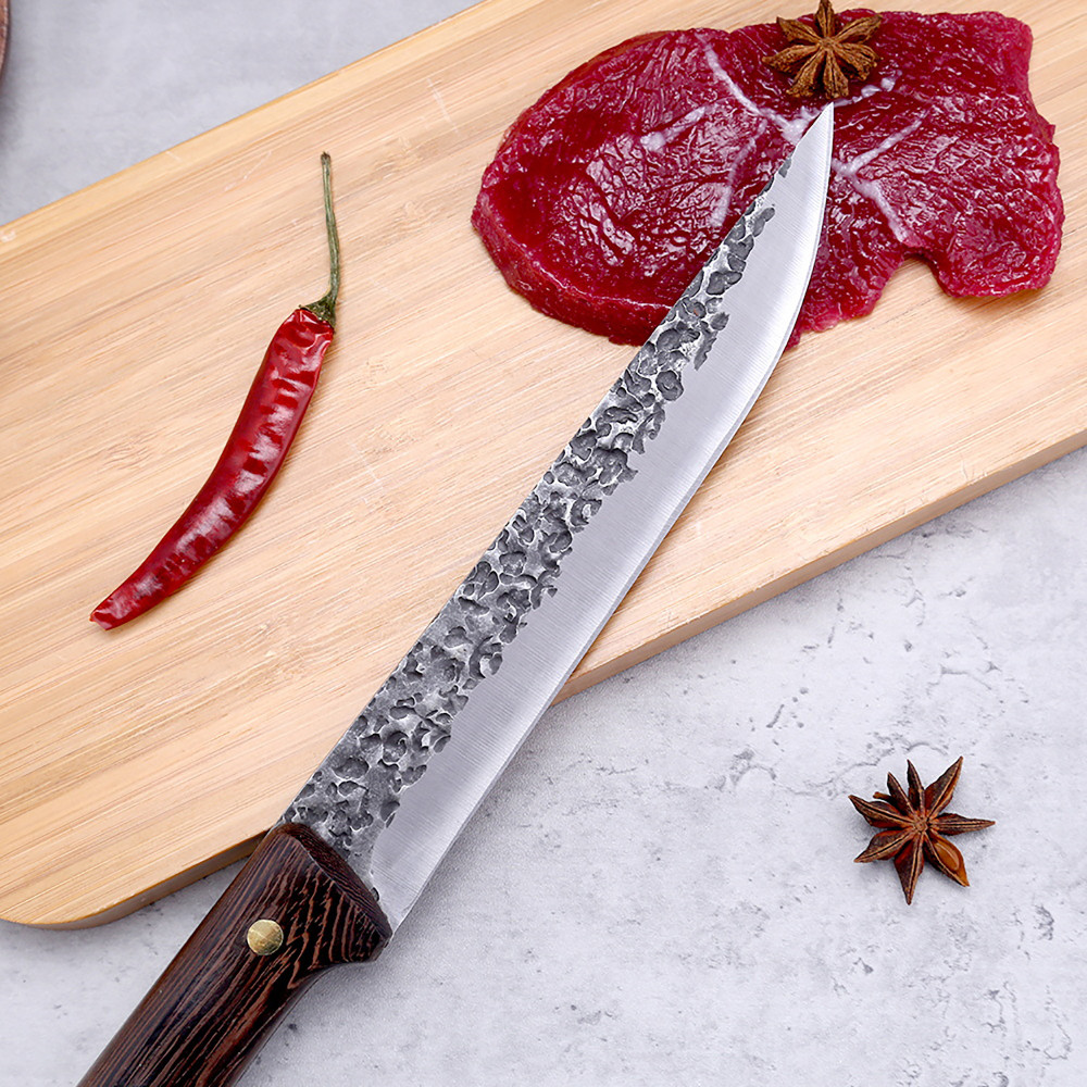 FULLHI Best Butcher Knife Set Hand Forged chef knife Boning Knife With Sheath High Carbon Steel Carving Knife Fish Knife Chef Knife For Kitchen, Camping, BBQ Knife set